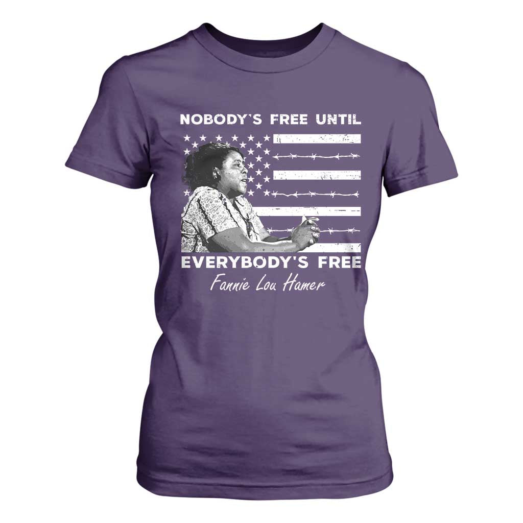 Fannie Lou Hamer T Shirt For Women Nobody's Free Until Everybody's Free Black History TS09 Purple Print Your Wear