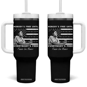 Fannie Lou Hamer Tumbler With Handle Nobody's Free Until Everybody's Free Black History TS09 One Size: 40 oz Black Print Your Wear