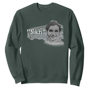 Nah Rosa Parks Sweatshirt Bus 1955 Black History Month TS09 Dark Forest Green Print Your Wear