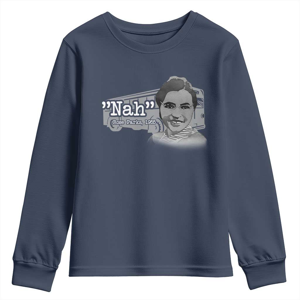 Nah Rosa Parks Youth Sweatshirt Bus 1955 Black History Month TS09 Navy Print Your Wear