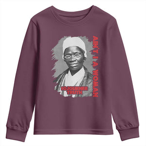 Sojourner Truth Youth Sweatshirt Ain't I A Women Black History TS09 Maroon Print Your Wear