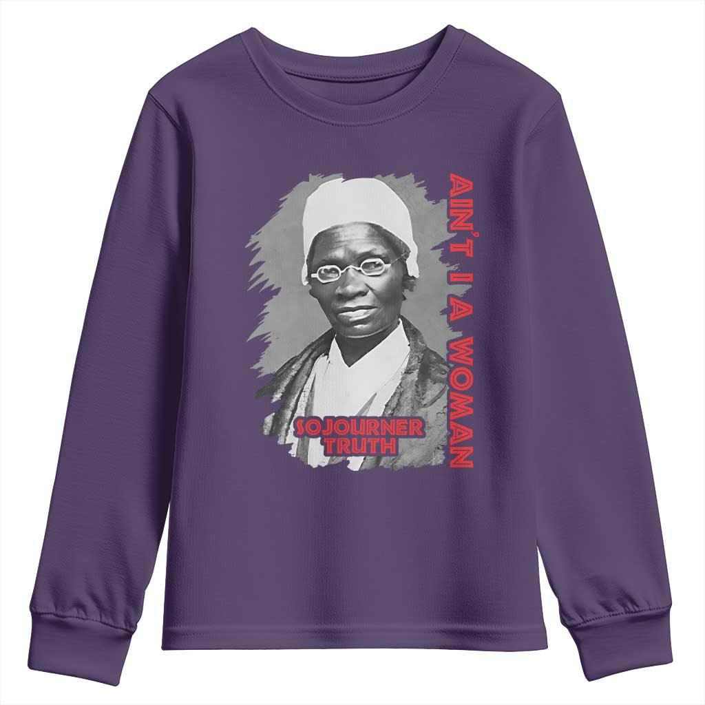 Sojourner Truth Youth Sweatshirt Ain't I A Women Black History TS09 Purple Print Your Wear