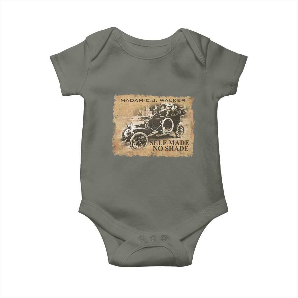 Madam C.J. Walker Baby Onesie Self Made No Shade Black History TS09 Military Green Print Your Wear