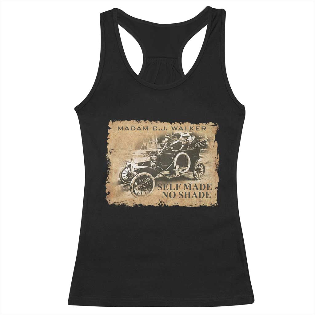 Madam C.J. Walker Racerback Tank Top Self Made No Shade Black History TS09 Black Print Your Wear