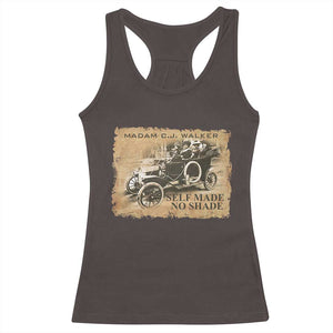 Madam C.J. Walker Racerback Tank Top Self Made No Shade Black History TS09 Dark Chocolate Print Your Wear
