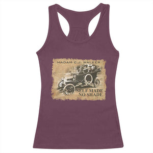 Madam C.J. Walker Racerback Tank Top Self Made No Shade Black History TS09 Maroon Print Your Wear