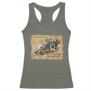 Madam C.J. Walker Racerback Tank Top Self Made No Shade Black History TS09 Military Green Print Your Wear