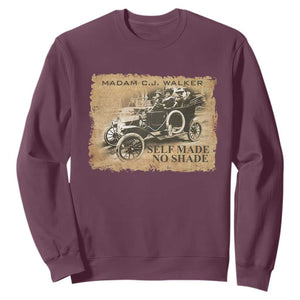 Madam C.J. Walker Sweatshirt Self Made No Shade Black History TS09 Maroon Print Your Wear