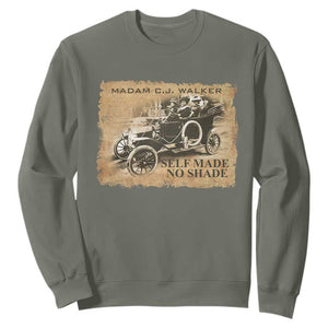 Madam C.J. Walker Sweatshirt Self Made No Shade Black History TS09 Military Green Print Your Wear