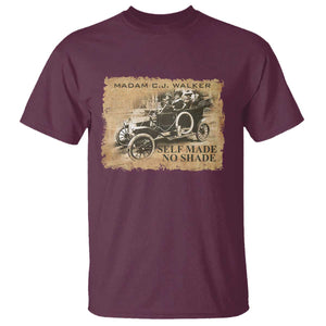 Madam C.J. Walker T Shirt Self Made No Shade Black History TS09 Maroon Print Your Wear