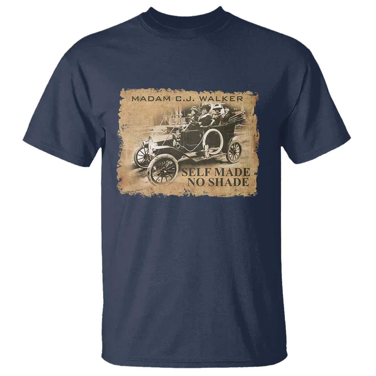 Madam C.J. Walker T Shirt Self Made No Shade Black History TS09 Navy Print Your Wear
