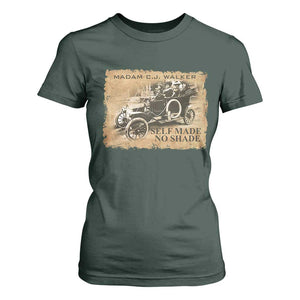 Madam C.J. Walker T Shirt For Women Self Made No Shade Black History TS09 Dark Forest Green Print Your Wear