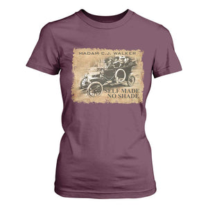 Madam C.J. Walker T Shirt For Women Self Made No Shade Black History TS09 Maroon Print Your Wear