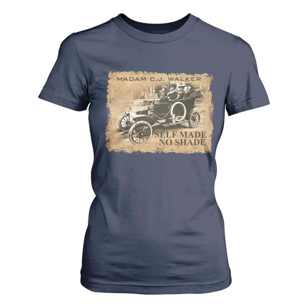 Madam C.J. Walker T Shirt For Women Self Made No Shade Black History TS09 Navy Print Your Wear