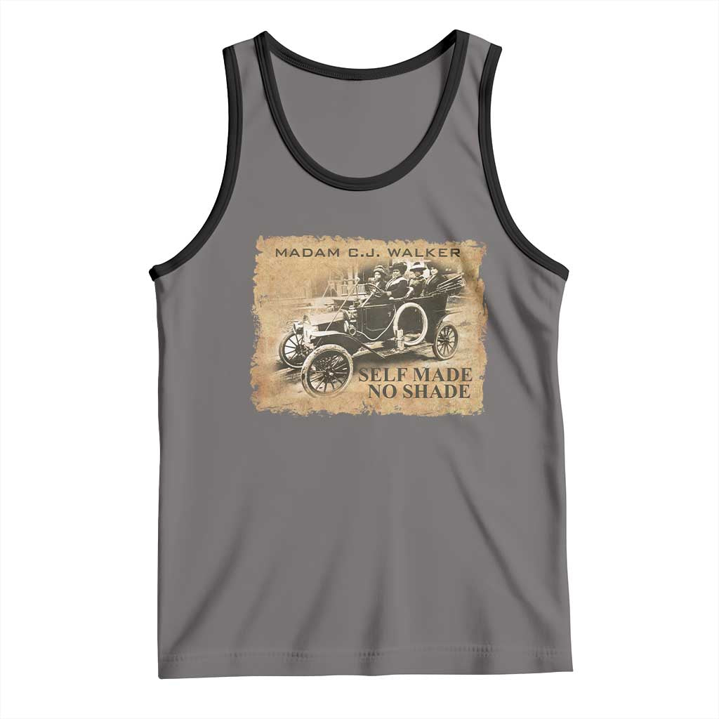Madam C.J. Walker Tank Top Self Made No Shade Black History TS09 Deep Heather Black Print Your Wear