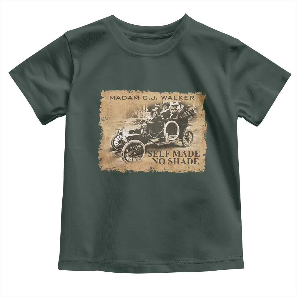 Madam C.J. Walker Toddler T Shirt Self Made No Shade Black History TS09 Dark Forest Green Print Your Wear