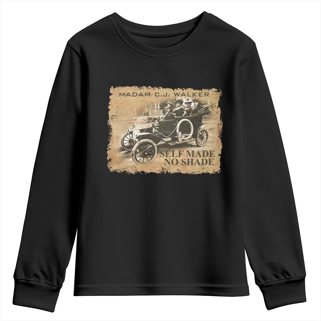 Madam C.J. Walker Youth Sweatshirt Self Made No Shade Black History TS09 Black Print Your Wear