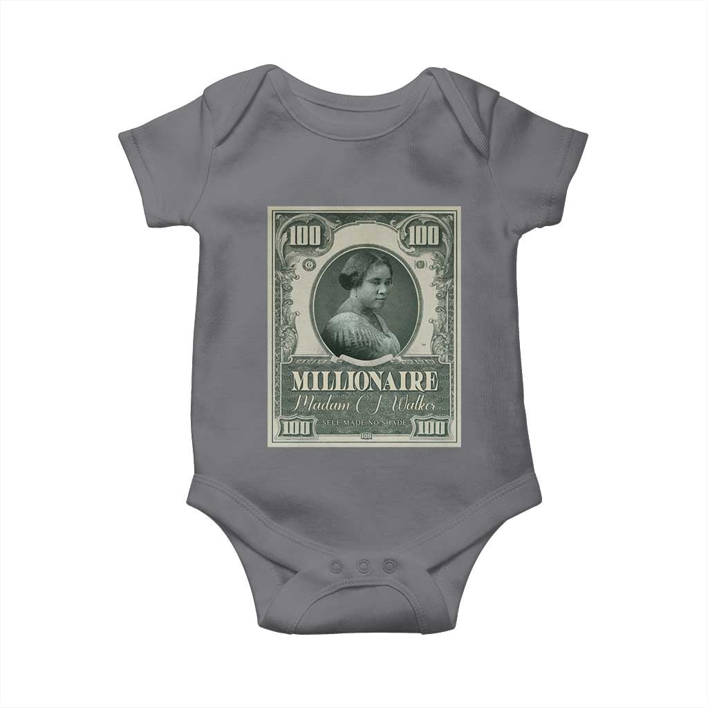 Madam C.J. Walker Baby Onesie Millionaire Black Women Pride TS09 Charcoal Print Your Wear