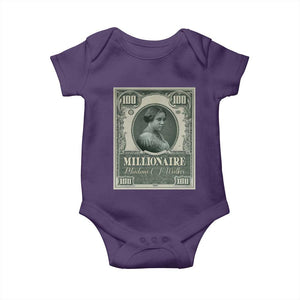 Madam C.J. Walker Baby Onesie Millionaire Black Women Pride TS09 Purple Print Your Wear