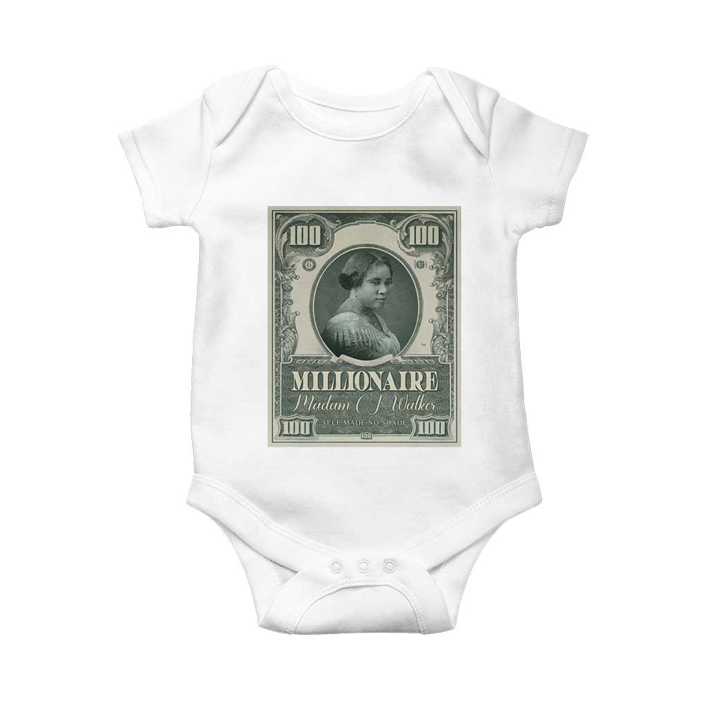 Madam C.J. Walker Baby Onesie Millionaire Black Women Pride TS09 White Print Your Wear