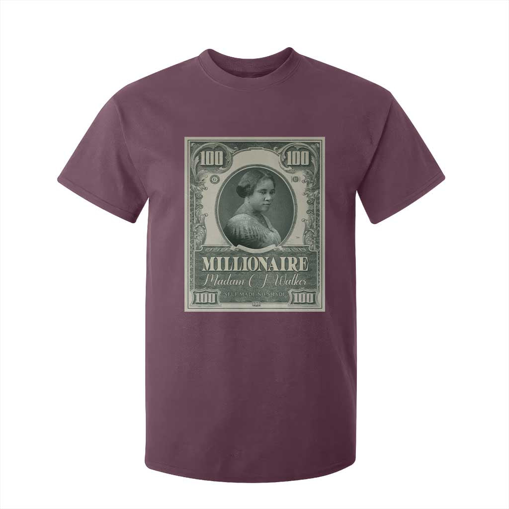 Madam C.J. Walker T Shirt For Kid Millionaire Black Women Pride TS09 Maroon Print Your Wear