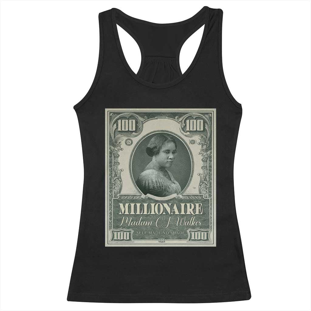 Madam C.J. Walker Racerback Tank Top Millionaire Black Women Pride TS09 Black Print Your Wear