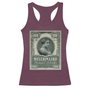 Madam C.J. Walker Racerback Tank Top Millionaire Black Women Pride TS09 Maroon Print Your Wear