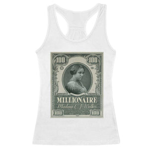Madam C.J. Walker Racerback Tank Top Millionaire Black Women Pride TS09 White Print Your Wear