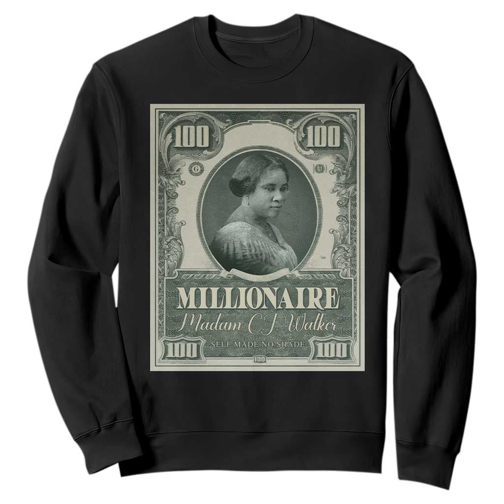 Madam C.J. Walker Sweatshirt Millionaire Black Women Pride TS09 Black Print Your Wear