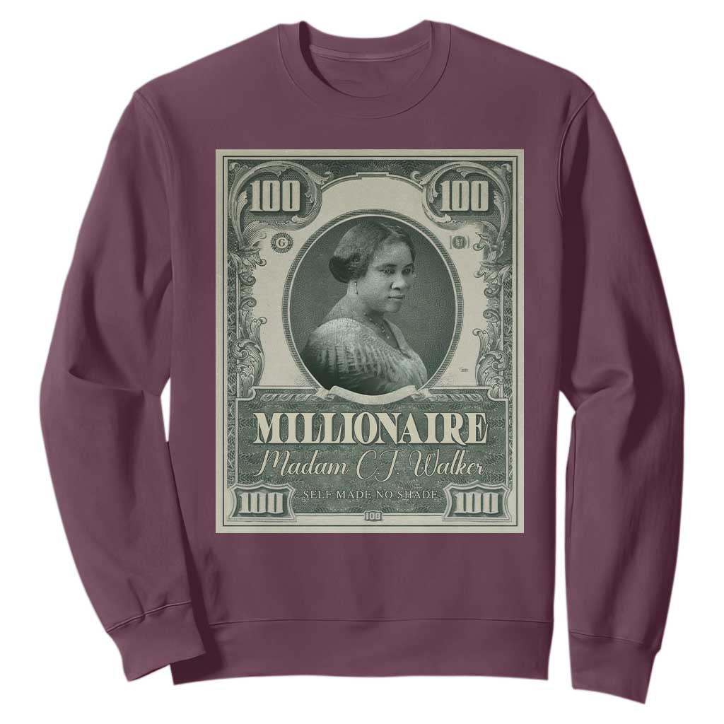 Madam C.J. Walker Sweatshirt Millionaire Black Women Pride TS09 Maroon Print Your Wear