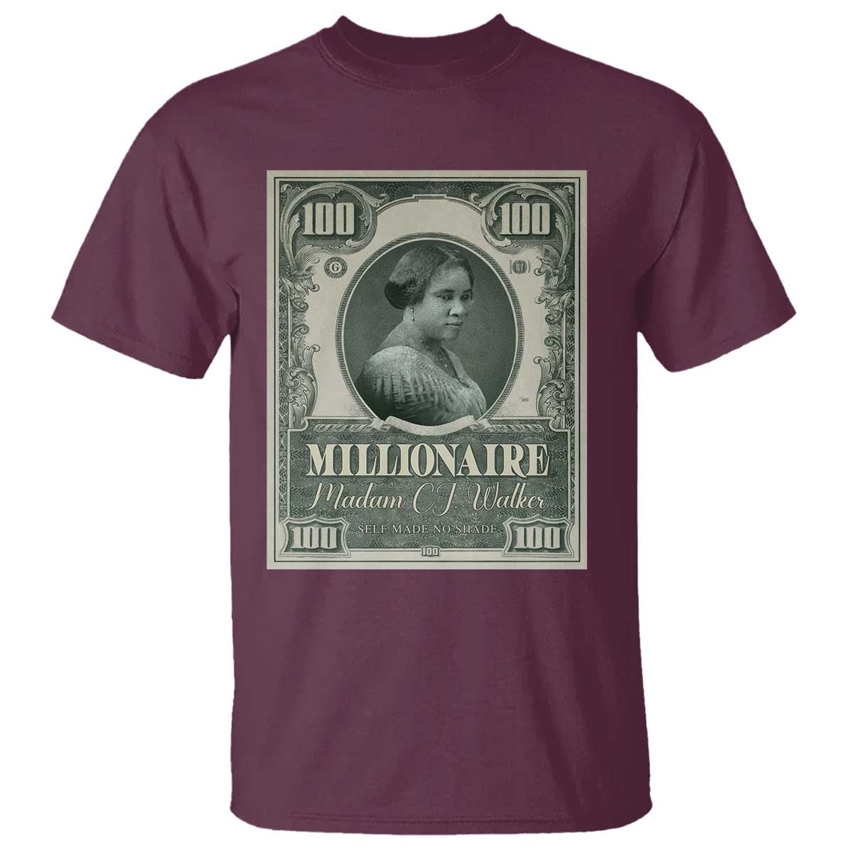 Madam C.J. Walker T Shirt Millionaire Black Women Pride TS09 Maroon Print Your Wear