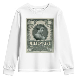 Madam C.J. Walker Youth Sweatshirt Millionaire Black Women Pride TS09 White Print Your Wear
