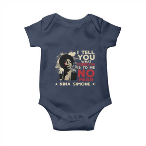 Nina Simone Baby Onesie I Tell You What Freedom Is To Me No Fear TS09 Navy Print Your Wear