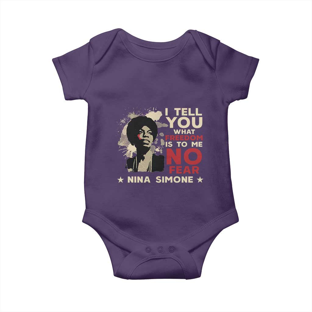 Nina Simone Baby Onesie I Tell You What Freedom Is To Me No Fear TS09 Purple Print Your Wear