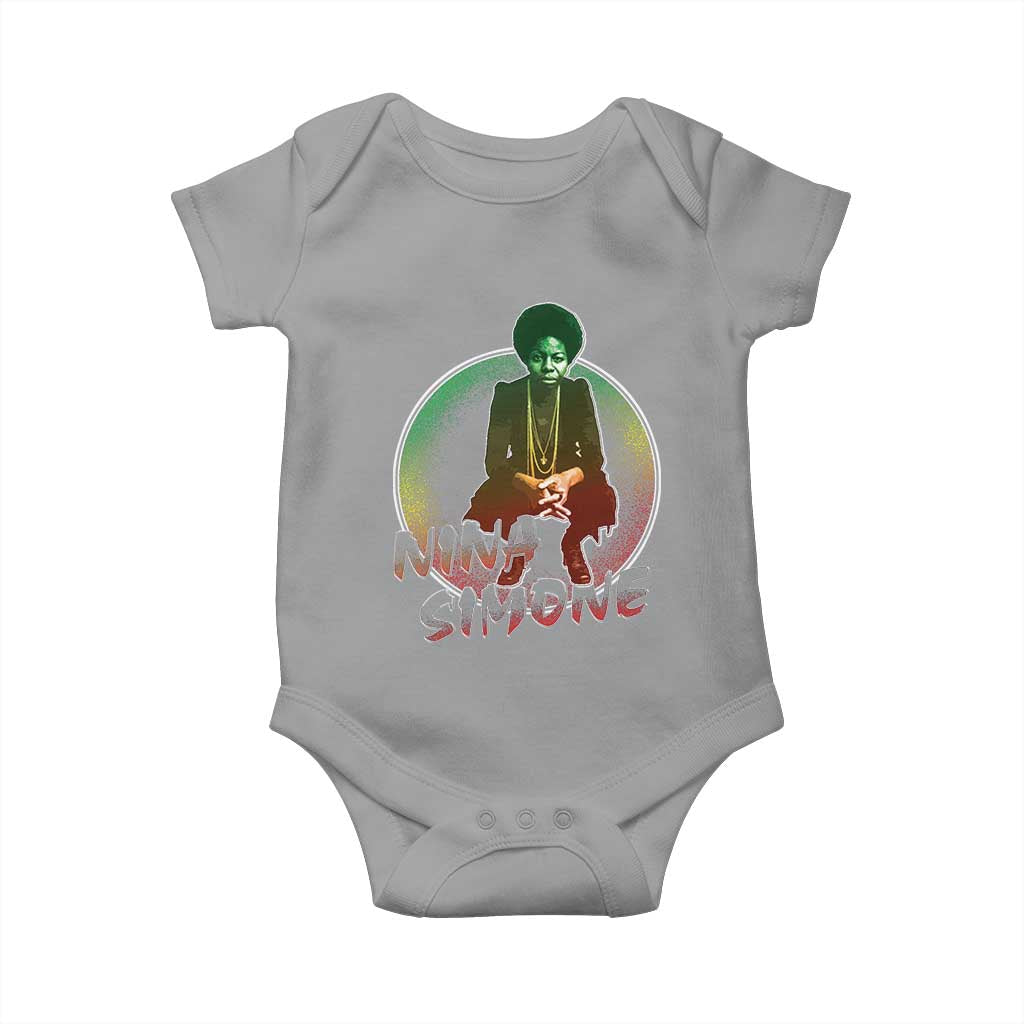 Nina Simone Baby Onesie Black Women History Pride TS09 Sport Gray Print Your Wear