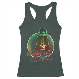 Nina Simone Racerback Tank Top Black Women History Pride TS09 Dark Forest Green Print Your Wear