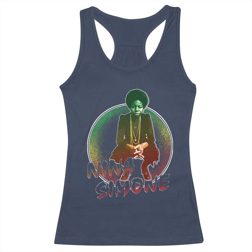 Nina Simone Racerback Tank Top Black Women History Pride TS09 Navy Print Your Wear