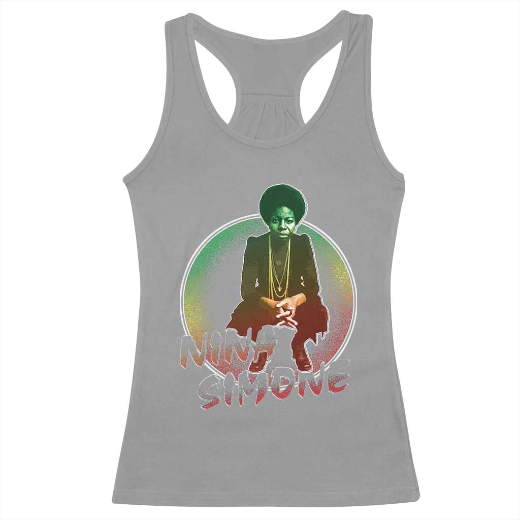 Nina Simone Racerback Tank Top Black Women History Pride TS09 Sport Gray Print Your Wear