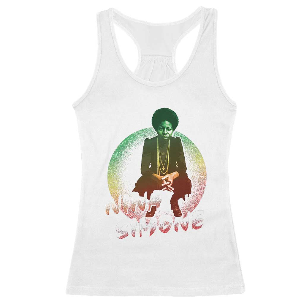 Nina Simone Racerback Tank Top Black Women History Pride TS09 White Print Your Wear