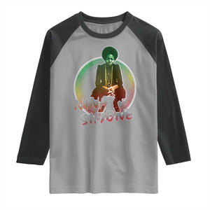 Nina Simone Raglan Shirt Black Women History Pride TS09 Sport Gray Black Print Your Wear