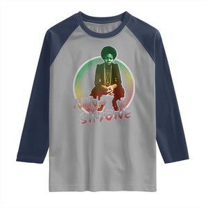 Nina Simone Raglan Shirt Black Women History Pride TS09 Sport Gray Navy Print Your Wear