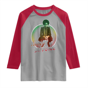 Nina Simone Raglan Shirt Black Women History Pride TS09 Sport Gray Red Print Your Wear