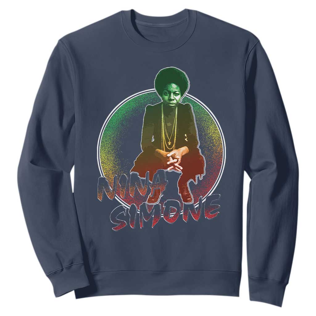 Nina Simone Sweatshirt Black Women History Pride TS09 Navy Print Your Wear