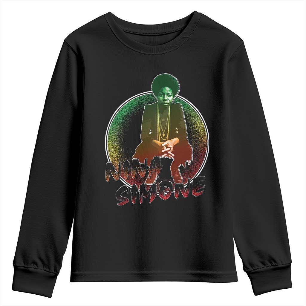 Nina Simone Youth Sweatshirt Black Women History Pride TS09 Black Print Your Wear
