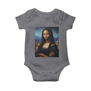 Black Women Pride Baby Onesie Melanin Mona Lisa Afro Queen Aesthetic Black History TS09 Charcoal Print Your Wear