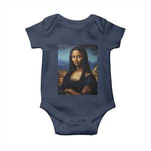 Black Women Pride Baby Onesie Melanin Mona Lisa Afro Queen Aesthetic Black History TS09 Navy Print Your Wear