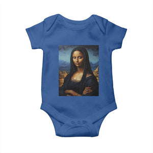 Black Women Pride Baby Onesie Melanin Mona Lisa Afro Queen Aesthetic Black History TS09 Royal Blue Print Your Wear