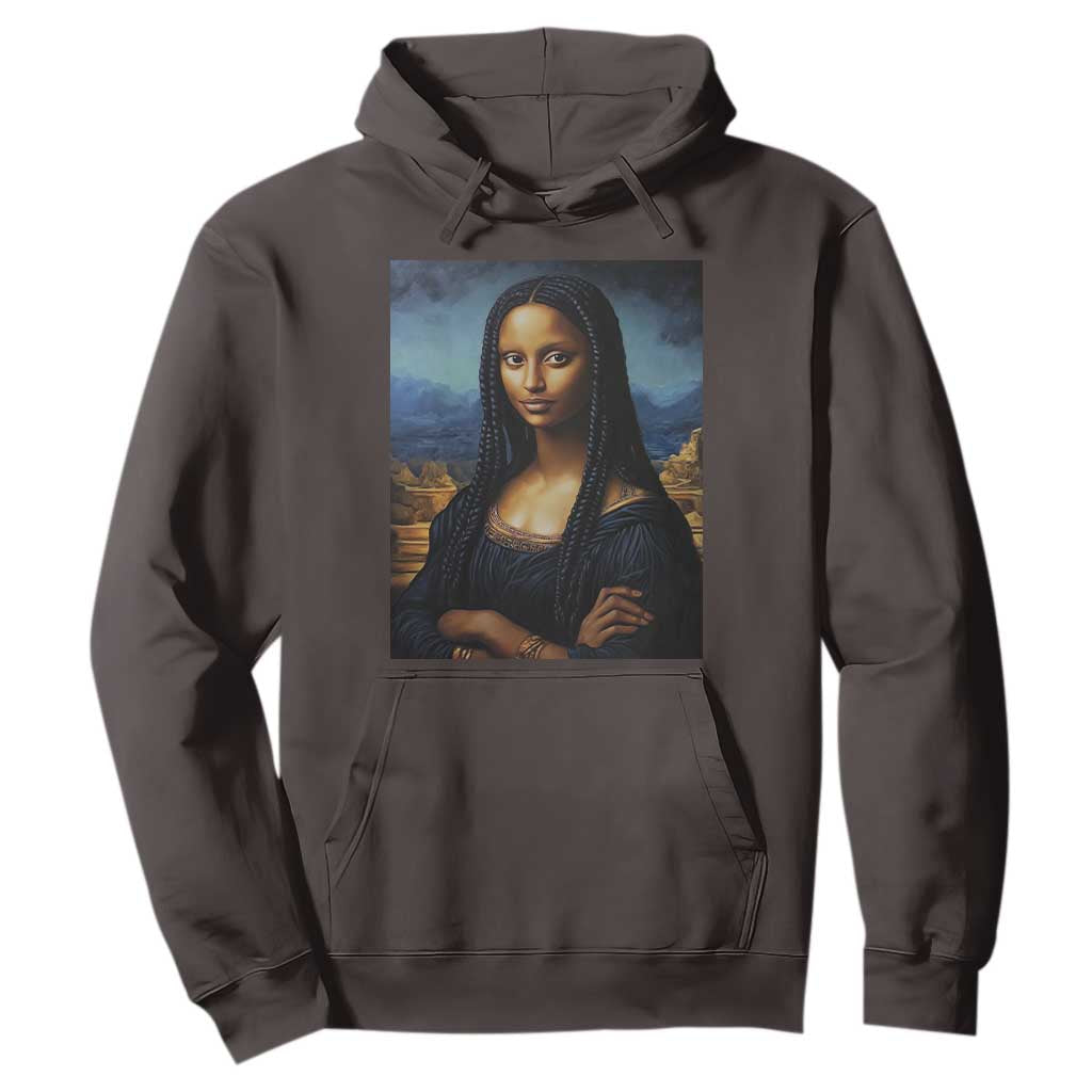 Black Women Pride Hoodie Melanin Mona Lisa Afro Queen Aesthetic Black History TS09 Dark Chocolate Print Your Wear