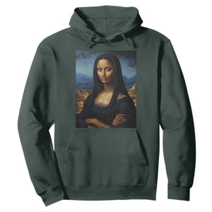 Black Women Pride Hoodie Melanin Mona Lisa Afro Queen Aesthetic Black History TS09 Dark Forest Green Print Your Wear