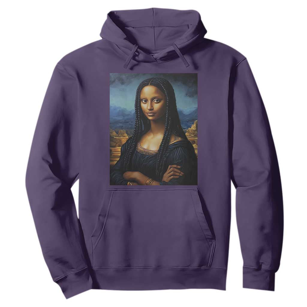 Black Women Pride Hoodie Melanin Mona Lisa Afro Queen Aesthetic Black History TS09 Purple Print Your Wear